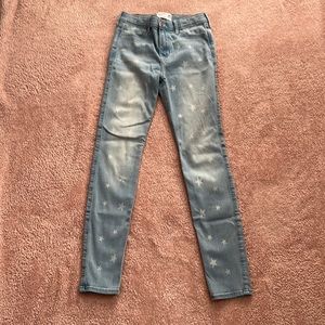 star pattern skinny jeans